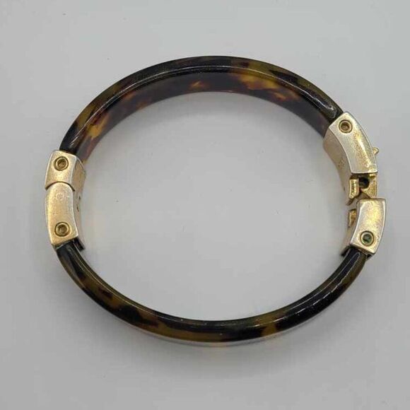 J Crew Faux Tortoise Hinged Bangle Bracelet - Picture 1 of 7
